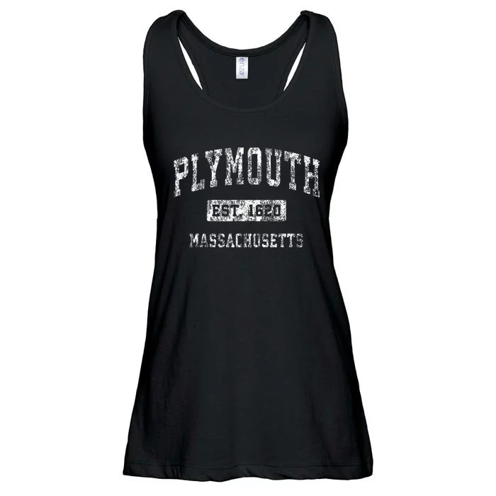 Plymouth Massachusetts Ma Vintage Established Sports Ladies Essential Flowy Tank