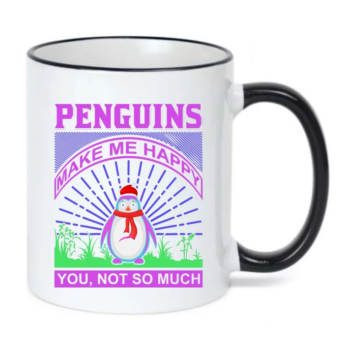 Penguins Make Me Happy You Not So Much Black Color Changing Mug