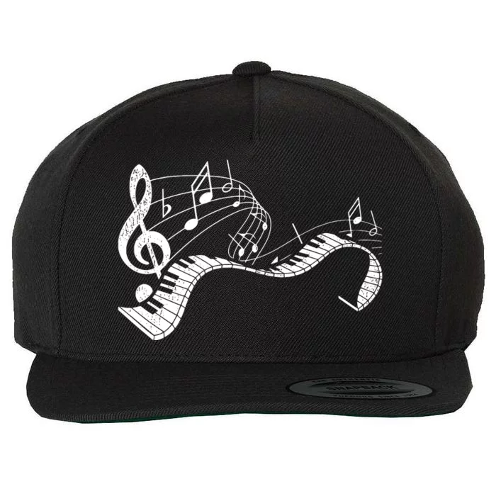 Pianist Music Notes Treble Clef Piano Player Keyboard Piano Wool Snapback Cap