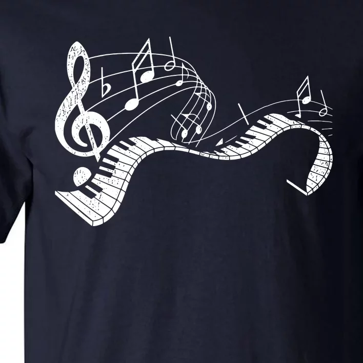 Pianist Music Notes Treble Clef Piano Player Keyboard Piano Tall T-Shirt