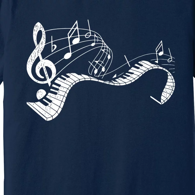 Pianist Music Notes Treble Clef Piano Player Keyboard Piano Premium T-Shirt