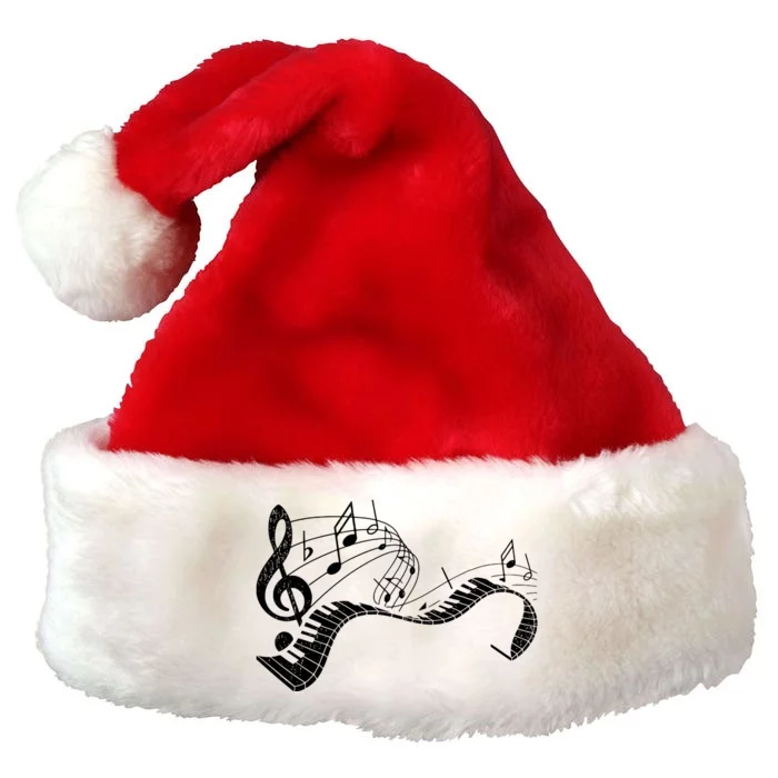 Pianist Music Notes Treble Clef Piano Player Keyboard Piano Premium Christmas Santa Hat