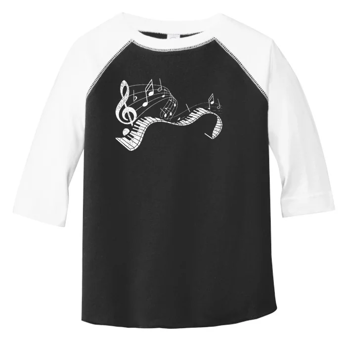 Pianist Music Notes Treble Clef Piano Player Keyboard Piano Toddler Fine Jersey T-Shirt