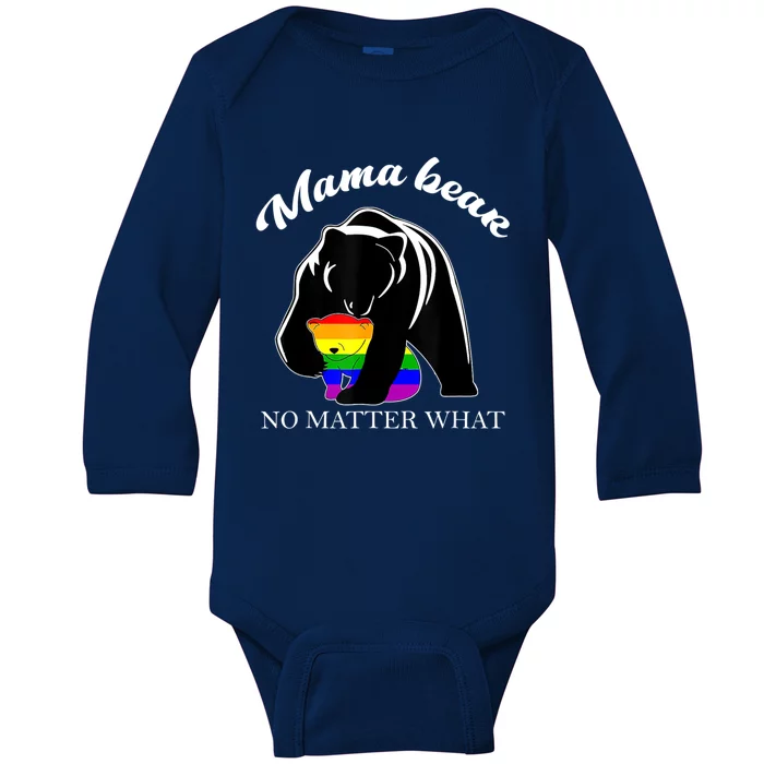 Proud Mom No Matter What LGBTQ LGBT Mom Pride Mama Bear Baby Long Sleeve Bodysuit