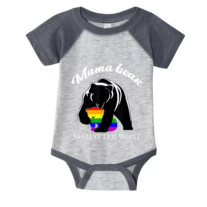 Proud Mom No Matter What LGBTQ LGBT Mom Pride Mama Bear Infant Baby Jersey Bodysuit