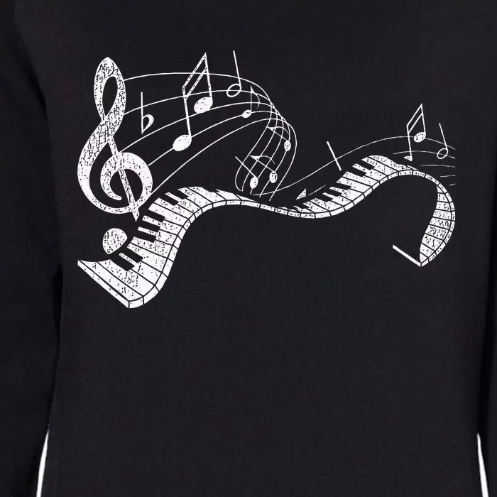 Pianist Music Notes Treble Clef Piano Player Keyboard Piano Womens California Wash Sweatshirt