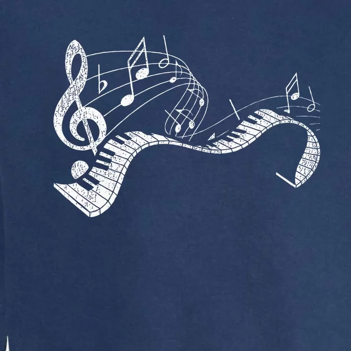 Pianist Music Notes Treble Clef Piano Player Keyboard Piano Garment-Dyed Sweatshirt