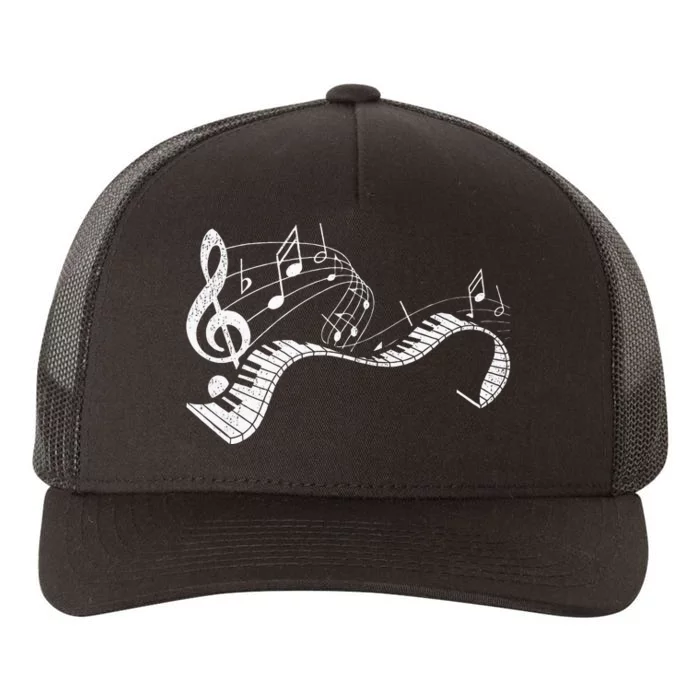 Pianist Music Notes Treble Clef Piano Player Keyboard Piano Yupoong Adult 5-Panel Trucker Hat