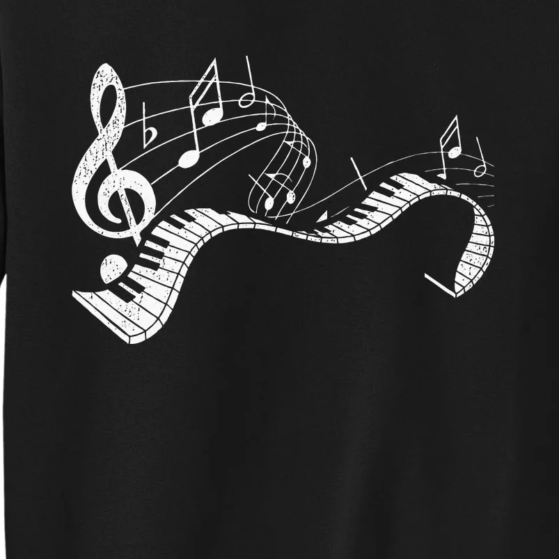 Pianist Music Notes Treble Clef Piano Player Keyboard Piano Sweatshirt