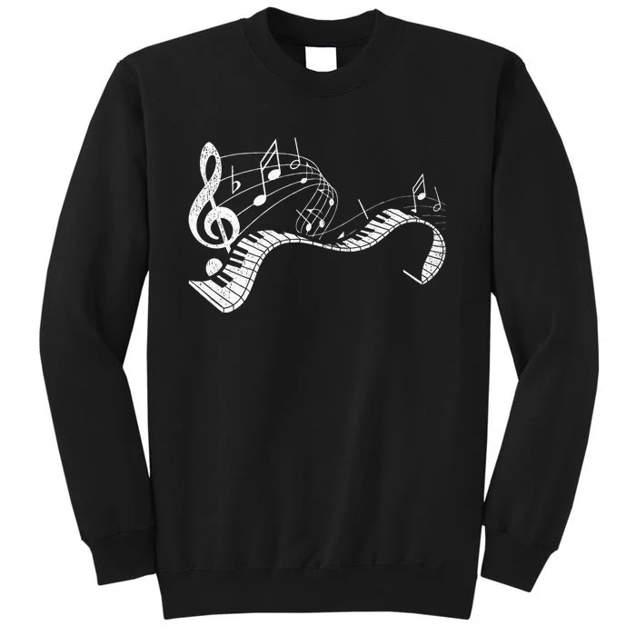 Pianist Music Notes Treble Clef Piano Player Keyboard Piano Sweatshirt