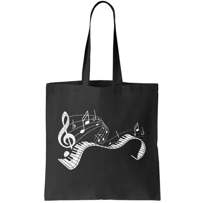 Pianist Music Notes Treble Clef Piano Player Keyboard Piano Tote Bag