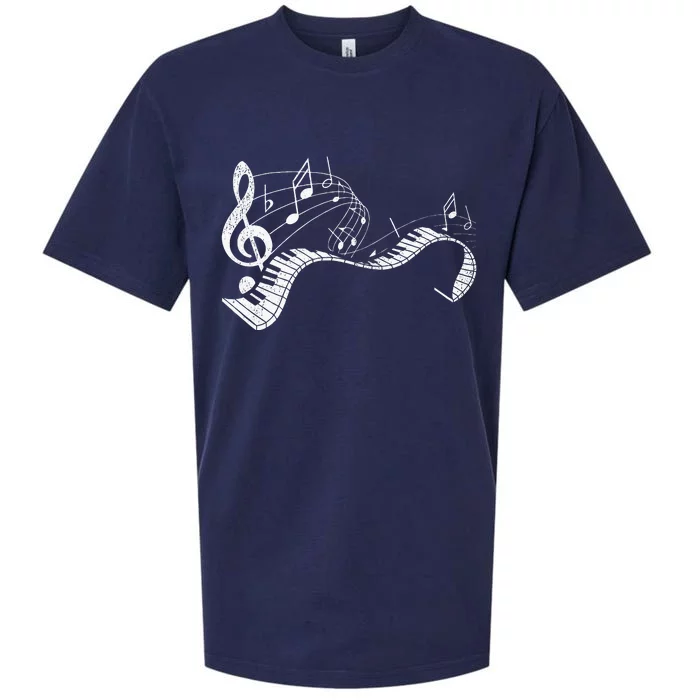 Pianist Music Notes Treble Clef Piano Player Keyboard Piano Sueded Cloud Jersey T-Shirt