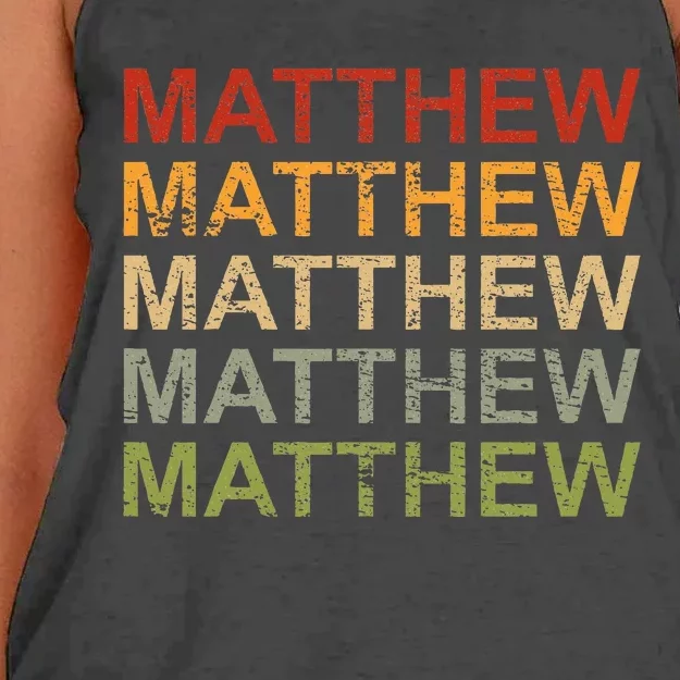 Personalized Matthew Name Man Matthew Women's Knotted Racerback Tank