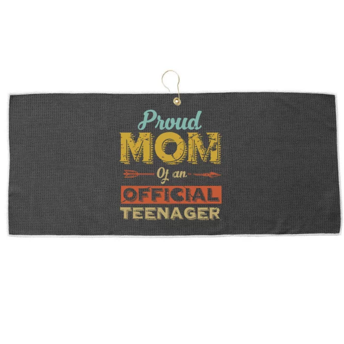 Proud Mom Of An Teenager 13th Birthday Son Daughter Large Microfiber Waffle Golf Towel