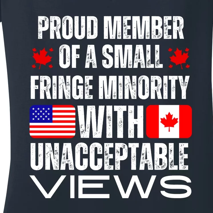 Proud Member Of Fringe Minority: America And Canada Together Women's V-Neck T-Shirt