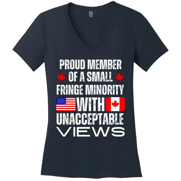 Proud Member Of Fringe Minority: America And Canada Together Women's V-Neck T-Shirt