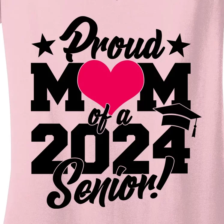 Proud Mom Of A 2024 Senior Grad Women's V-Neck T-Shirt