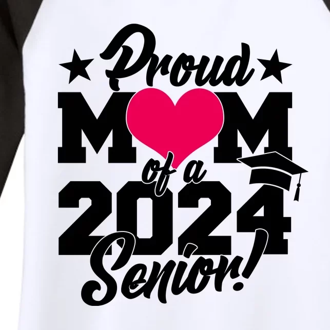 Proud Mom Of A 2024 Senior Grad Women's Tri-Blend 3/4-Sleeve Raglan Shirt