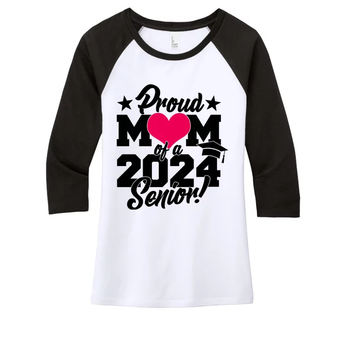 Proud Mom Of A 2024 Senior Grad Women's Tri-Blend 3/4-Sleeve Raglan Shirt