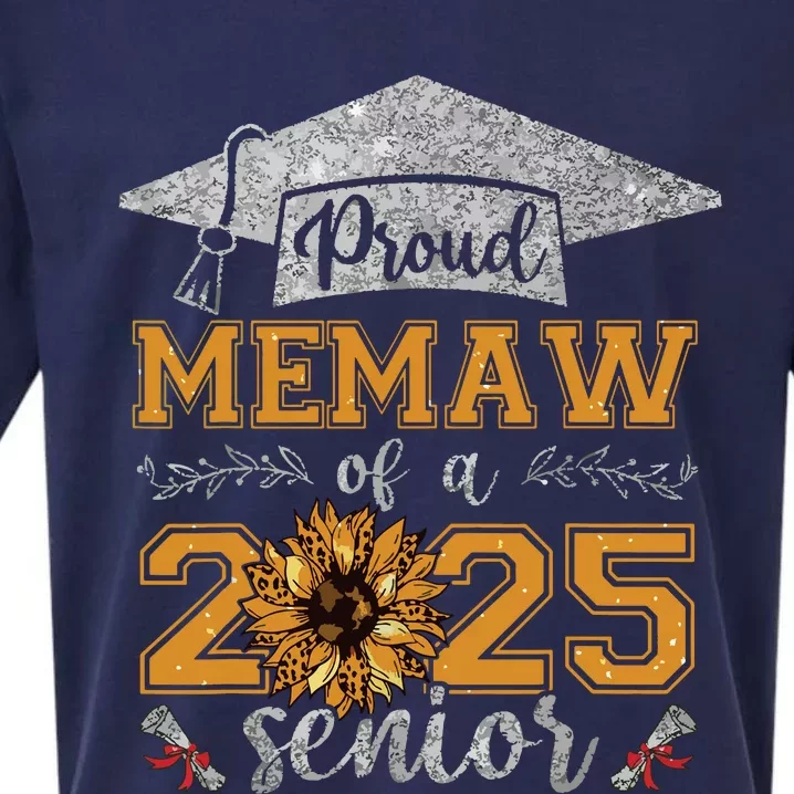 Proud Memaw Of A Class Of 2025 Senior Graduate Sueded Cloud Jersey T-Shirt