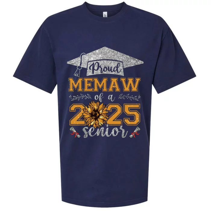 Proud Memaw Of A Class Of 2025 Senior Graduate Sueded Cloud Jersey T-Shirt