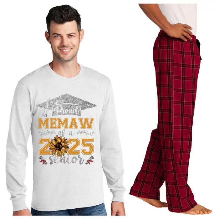 Proud Memaw Of A Class Of 2025 Senior Graduate Long Sleeve Pajama Set