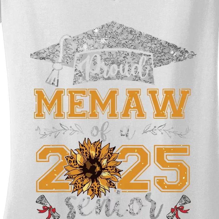 Proud Memaw Of A Class Of 2025 Senior Graduate Women's V-Neck T-Shirt