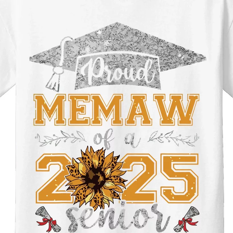 Proud Memaw Of A Class Of 2025 Senior Graduate Kids T-Shirt