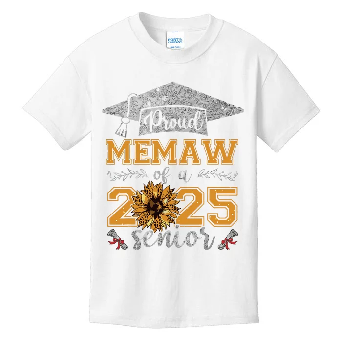 Proud Memaw Of A Class Of 2025 Senior Graduate Kids T-Shirt