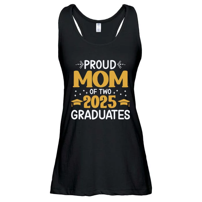 Proud Mom Of Two 2025 Graduates Senior Mom Class Of 2025 Ladies Essential Flowy Tank