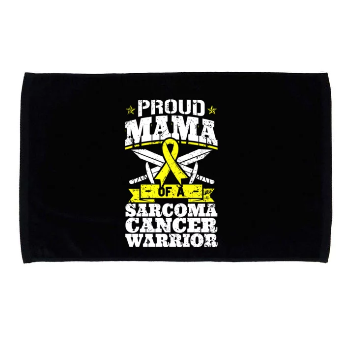 Proud Mama Of A Sarcoma Cancer Warrior Awareness Ribbon Mom Cute Gift Microfiber Hand Towel