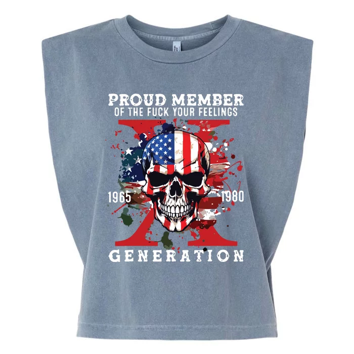 Proud Member Of Your Feelings Horror Skull X Generation Garment-Dyed Women's Muscle Tee