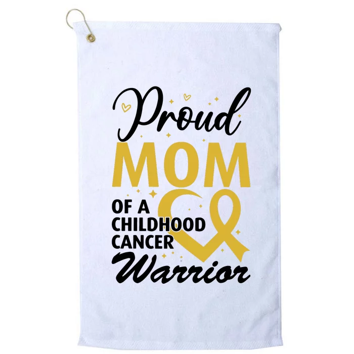 Proud Mom Of A Childhood Cancer Warrior Platinum Collection Golf Towel