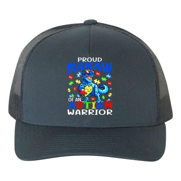 Proud Mamaw Of An Autism Warrior Dinosaur Gift Yupoong Adult 5-Panel Trucker Hat