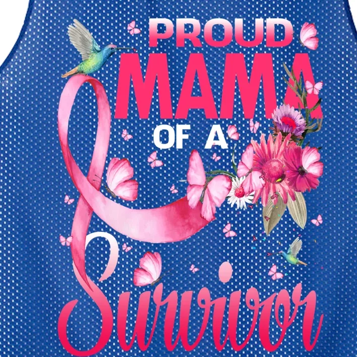 Proud Mama Of A Survivor Breast Cancer Sunflower Great Gift Mesh Reversible Basketball Jersey Tank