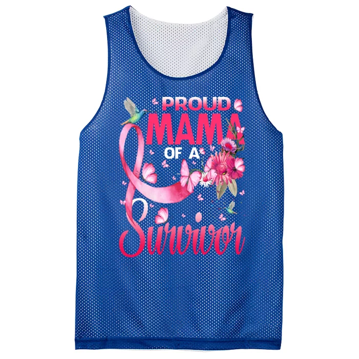 Proud Mama Of A Survivor Breast Cancer Sunflower Great Gift Mesh Reversible Basketball Jersey Tank