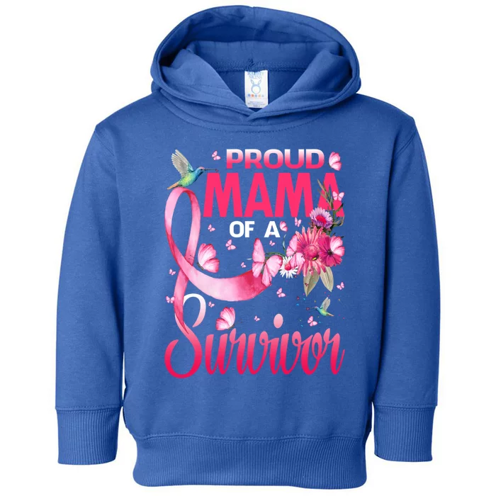 Proud Mama Of A Survivor Breast Cancer Sunflower Great Gift Toddler Hoodie