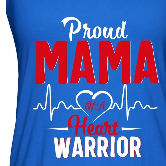 Proud Mama Of A Heart Warrior Chd Awareness Gift Cute Gift Ladies Essential Flowy Tank