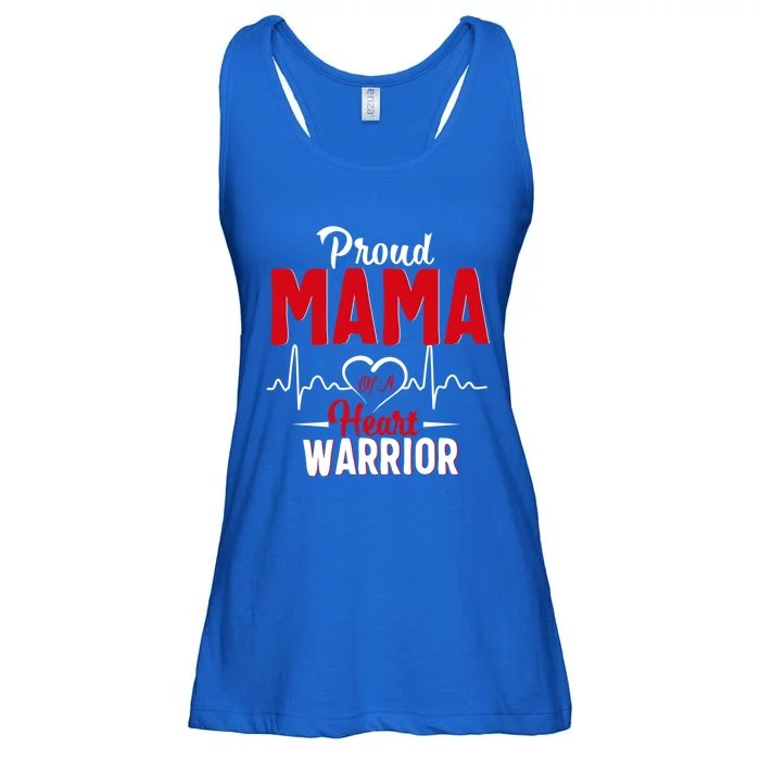 Proud Mama Of A Heart Warrior Chd Awareness Gift Cute Gift Ladies Essential Flowy Tank