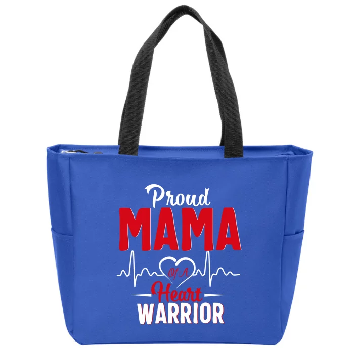 Proud Mama Of A Heart Warrior Chd Awareness Gift Cute Gift Zip Tote Bag