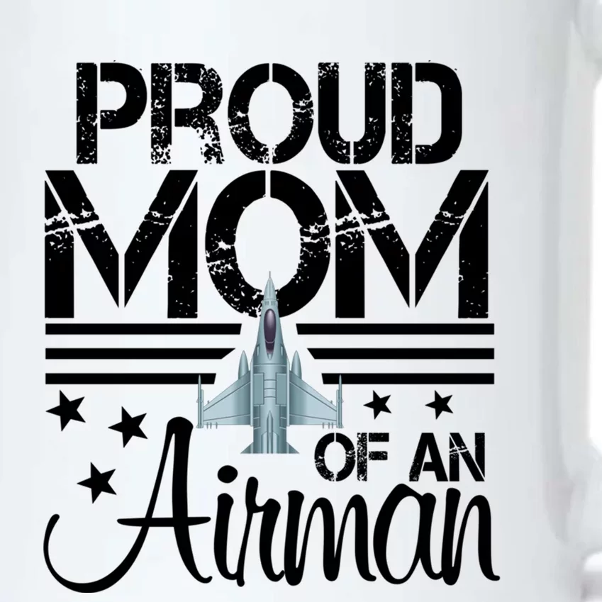 Proud Mom Of An Air Jet Plane Pilot Gift Black Color Changing Mug