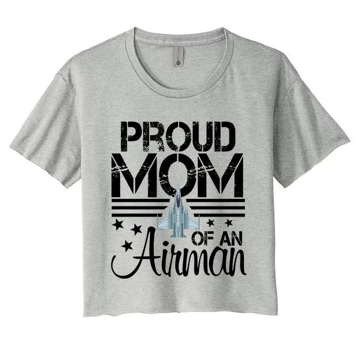 Proud Mom Of An Air Jet Plane Pilot Gift Women's Crop Top Tee