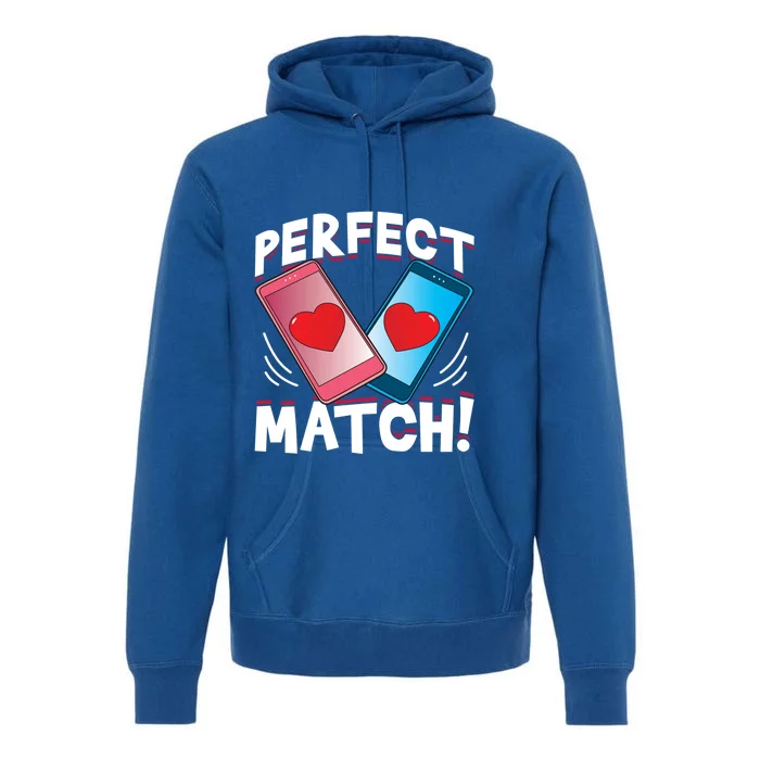 Perfect Match Online Dating Valentine's Day Couple Matching Gift Premium Hoodie