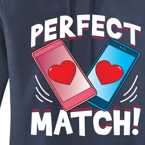 Perfect Match Online Dating Valentine's Day Couple Matching Gift Women's Pullover Hoodie