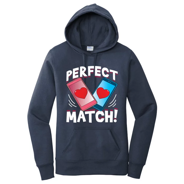 Perfect Match Online Dating Valentine's Day Couple Matching Gift Women's Pullover Hoodie