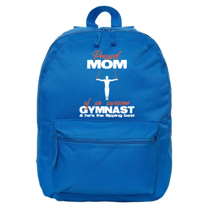 Proud Mom Of An Awesome Gymnast Rings Competition Meet Meaningful Gift 16 in Basic Backpack