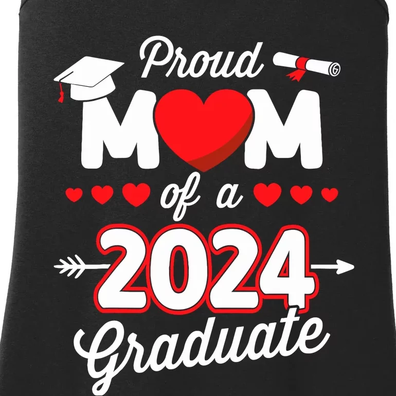 Proud Mom Of A Class Of 2024 Graduate Senior Graduation Ladies Essential Tank