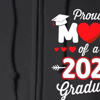 Proud Mom Of A Class Of 2024 Graduate Senior Graduation Full Zip Hoodie