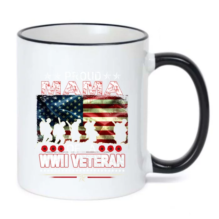 Proud Mama Of A Wwii Veteran Funny Gift World War 2 Vet Gift Black Color Changing Mug