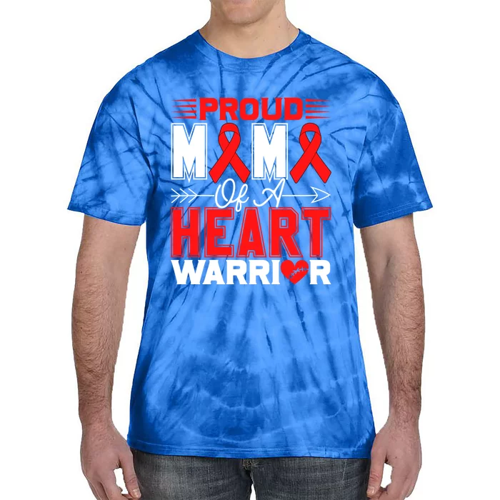 Proud Mimi Of A Heart Warrior Heart Disease Awareness Month Gift Tie-Dye T-Shirt